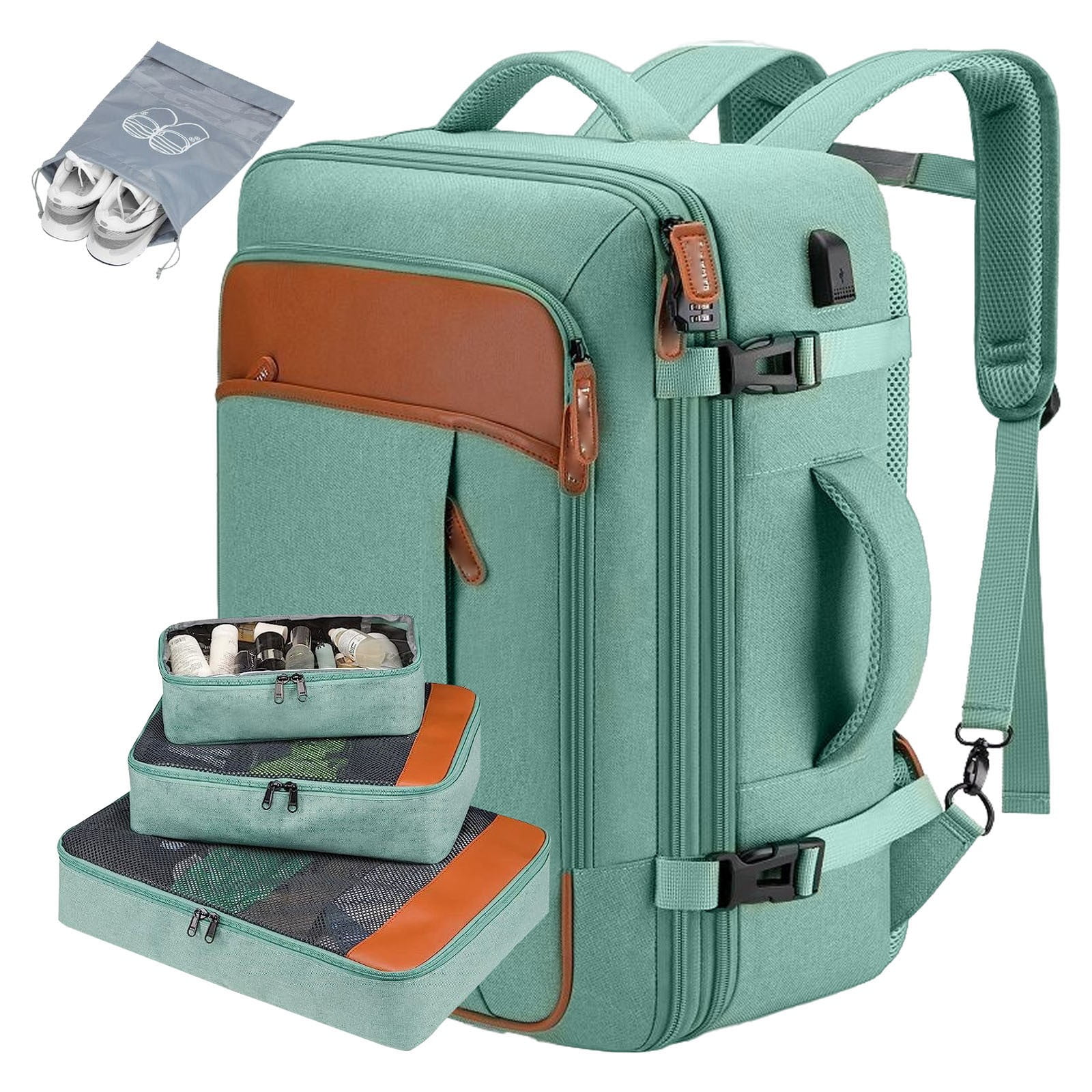 BinKFF Large Carry On Travel Backpack: 40L Waterproof Personal Item ...