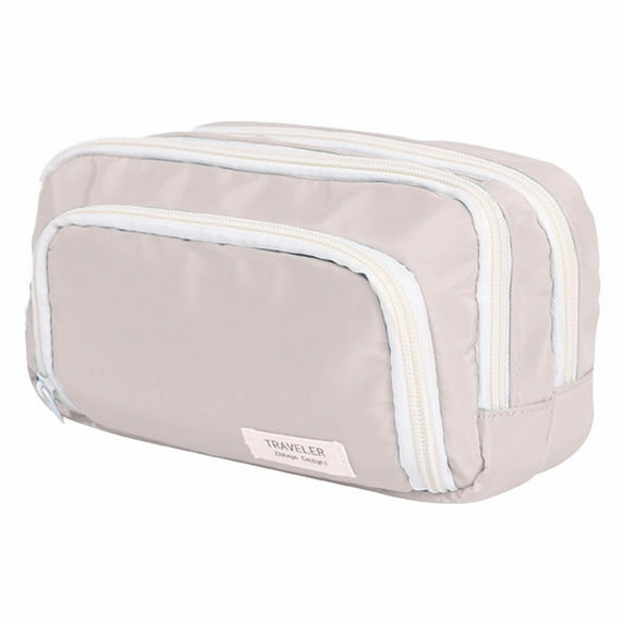 BinKFF Large Pencil Case, Big Capacity Pen Pouch with 3 Compartments, Kawaii Cute Pencil Bag with Zipper, High Storage Stationery Holder and Organizer, Office Supplies for Adult