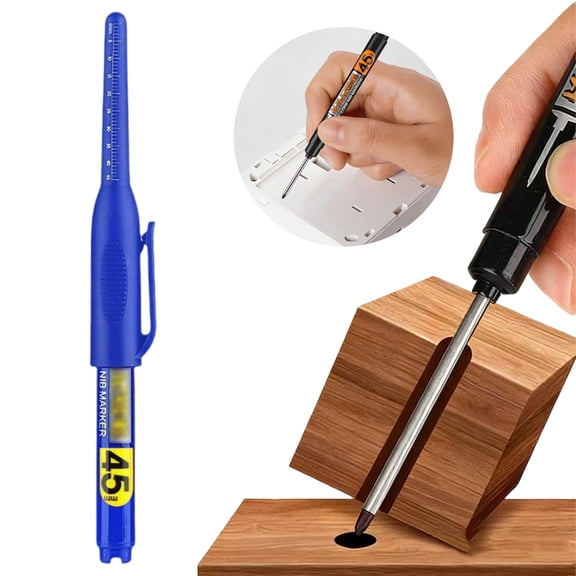 BinKFF Long Head Deep Hole Marker Pens, 20mm Deep Reach Metal Marking Pen, Quick-dry Waterproof Construction Markers Marking Tool, Permanent Markers Carpenter Ink Marker Pens