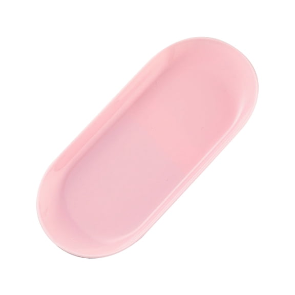 BinKFF Manicure Tools Storage Tray, Oval Plastic Storage Dish Nail Art Accessory Display Trays, Jewelry Rhinestone Organizer Plate, Makeup Cosmetic Nail Decorations Storages Plate