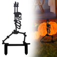 thumbnail image 1 of BinKFF Metal Halloween Yard Signs Halloween Outdoor Decorations Black Metal Art Halloweens Yard Stakes Reusable Skeleton Lawn Sign for Holiday Party Decor for Garden Prop, 1 of 8