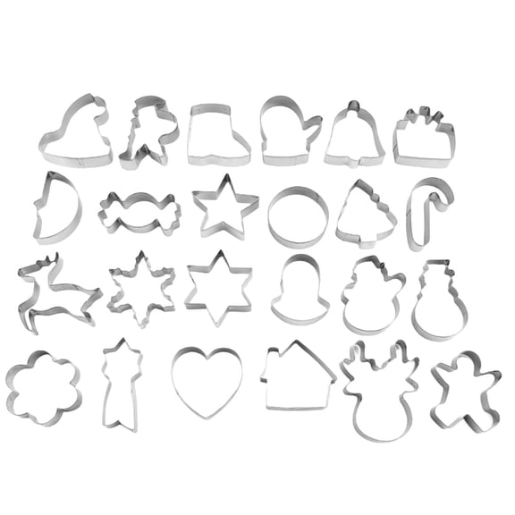 BinKFF Mini Christmas Cookie Cutters Set 15 Pieces Stainless Steel Cookie Cutter Set for Baking -Christmas Tree,Snowman,Reindeer,Santa Face, Star,Stocking,Candy Cane