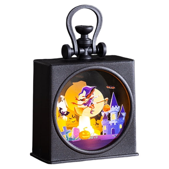 BinKFF Mini Lantern with LED Candle, Small Lanterns Decorative for Halloween Decorations, Christmas Table Centerpiece, Flickering Candle Holders for Wedding Medieval Decor, Ornaments