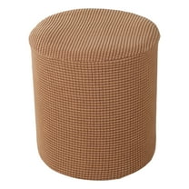 BinKFF Ottoman Cover Slipcover Round Foot Stool Cover 12.6x13.8, Footstool Cover, Footrest Ottoman Covers, Foot Pouffe Protector with Elastic Bottom,Washable (Cover ONLY NO Filler)