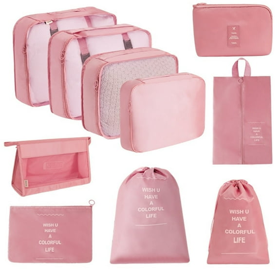 BinKFF Packing Cubes for Travel - 10 Set Packing Cubes Various Sizes Luggage Organizer Bags for Family, Mesh Breathable Travel Packing Cubes for Suitcases Durable Bags Set