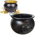 thumbnail image 1 of BinKFF Plastic Black Cauldron Kettle Halloween Candy Bowl, Large Witch Cauldron Pot Bucket for Halloween Decorations Trick or Treat Party Supplies, Two Specifications, 1 of 8
