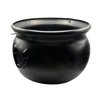 BinKFF Plastic Black Cauldron Kettle Halloween Candy Bowl, Large Witch Cauldron Pot Bucket for Halloween Decorations Trick or Treat Party Supplies, Two Specifications
