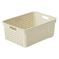 thumbnail image 1 of BinKFF Plastic Storage Basket, Small Pantry Organizer Basket Bins, Rectangular Storage Tray Baskets Container with Handle for Organizing Cabinets,Closets, Shelves, Countertops, 1 of 9