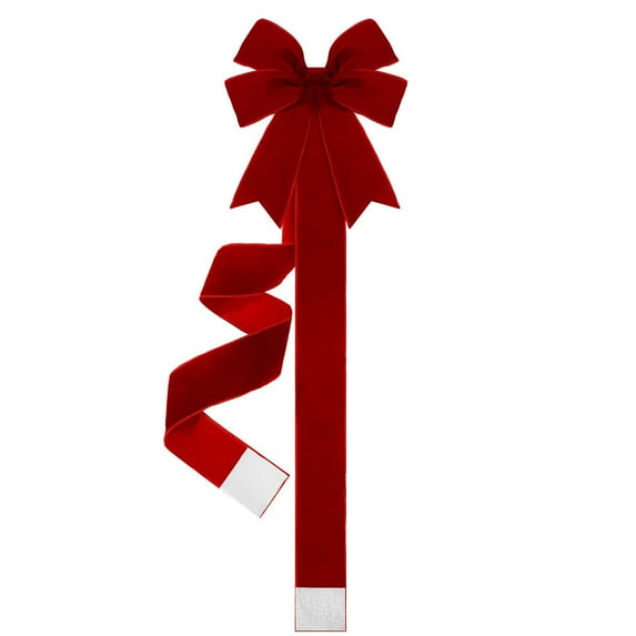 BinKFF Red Velvet Christmas Cabinet Ribbons Bows for Kitchen 78.7 Inch Large Christmas Door Ribbon Cabinet Bows for Gifts Xmas Tree Home Wall Furniture Party Decorations