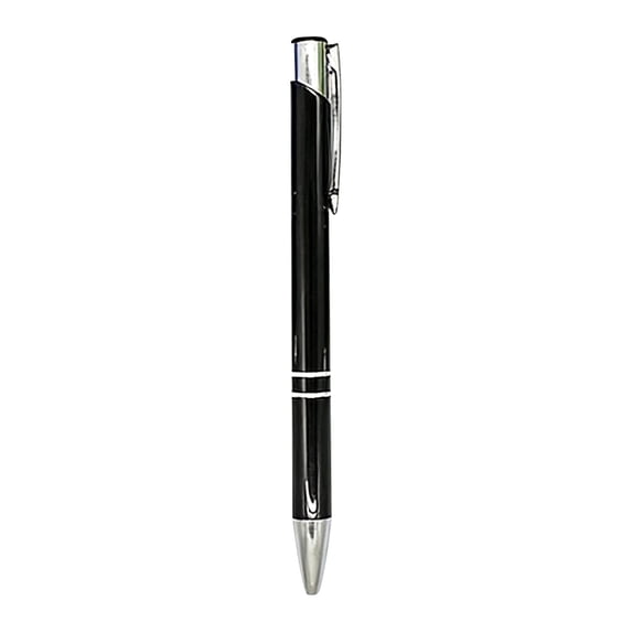 BinKFF Retractable Click Ballpoint Pens - Matte Metal Barrel for Students, Teachers, Nurses, One-Handed Operation, 1.0mm Medium Point Smooth Writing, Heavy Duty Clip