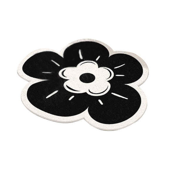 BinKFF Round Shower Mat Flower Mat, Shower Mat Non Slip Without Suction Cups, 27.5 Inch, Bath Mat for Textured Tub Surface, Bathroom, Bathroom, Quick Drying