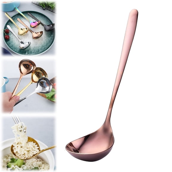 BinKFF Round Stainless Steel Bouillon Spoon Soup Spoons, 7.87", 304 Stainless Steel Large Soup Spoons Dishwasher safe, Perfect for Cereal, Bouillon, Milk Soup & Dinner Guests