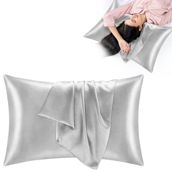 BinKFF Silk Satin Pillowcase King Size - Silky Soft Cooling Satin-Silk Pillow Cases for Hair and Skin with Envelope Closure, Similar to Silk Pillow Cases, Gifts for Women Men, 20x36 Inches