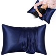 thumbnail image 1 of BinKFF Silk Satin Pillowcase King Size - Silky Soft Cooling Satin-Silk Pillow Cases for Hair and Skin with Envelope Closure, Similar to Silk Pillow Cases, Gifts for Women Men, 20x36 Inches, 1 of 8