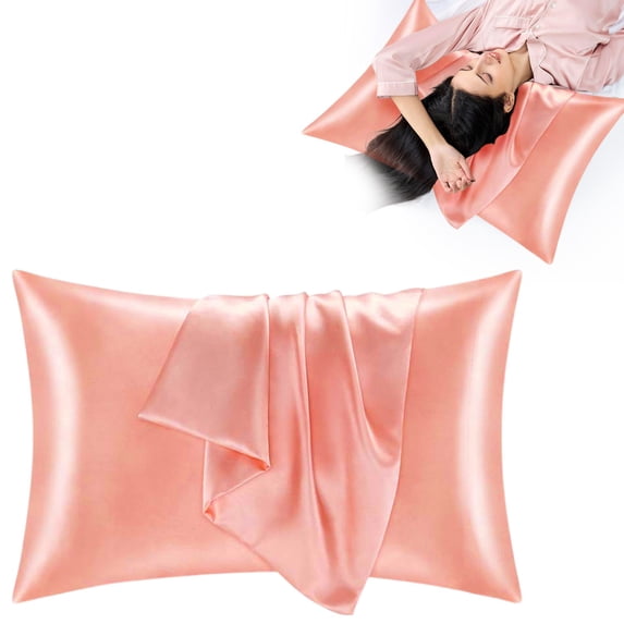 BinKFF Silk Satin Pillowcase King Size - Silky Soft Cooling Satin-Silk Pillow Cases for Hair and Skin with Envelope Closure, Similar to Silk Pillow Cases, Gifts for Women Men, 20x36 Inches