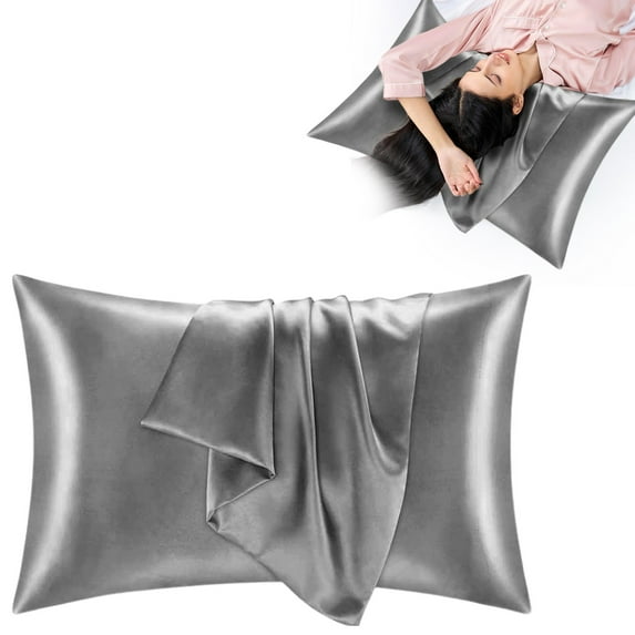 BinKFF Silk Satin Pillowcase King Size - Silky Soft Cooling Satin-Silk Pillow Cases for Hair and Skin with Envelope Closure, Similar to Silk Pillow Cases, Gifts for Women Men, 20x36 Inches