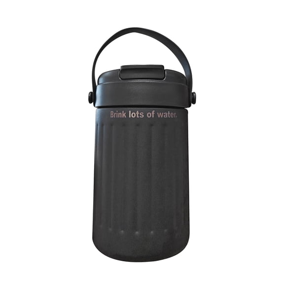 BinKFF Simple Modern Travel Coffee Mug, Insulated Coffee Tumblers with Lid, Double Walled Iced Travel Coffee Mug for Woman and Man Stainless Steel Tumbler with Handle
