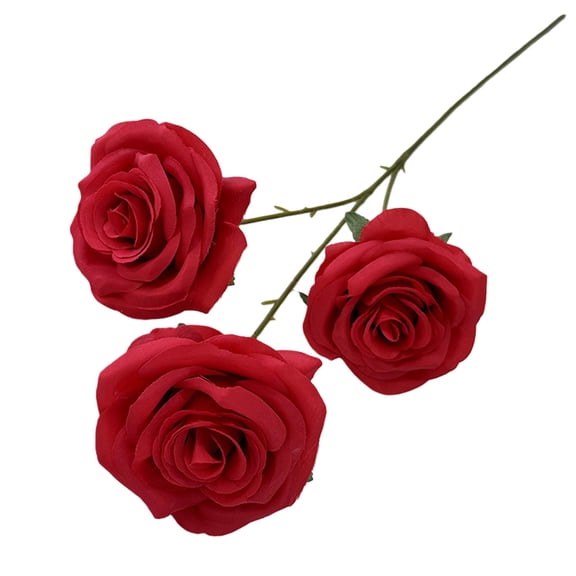 BinKFF Single Artificial Rose 18” Real Touch Flowers High Simulation Wedding Anniversary Romantic Gift for Elegant Home Decor, Valentine's Day Christmas Gift, Classic Red