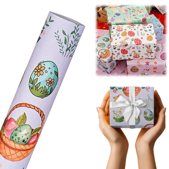BinKFF Spring Easter Tissue Paper Pink Green Blue Bulk Gift Wrapping Paper for Easter Gift Wrapping DIY Crafts Birthday Party Spring Decoration 19.6 ×29 Inch (5 Patterns)