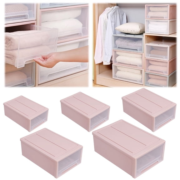 BinKFF Storage Bins with Lids - Fabric Storage Bins with Handles, Foldable Closet Organizers and Storage, Storage Boxes with Window for Closet, Clothes, Towels