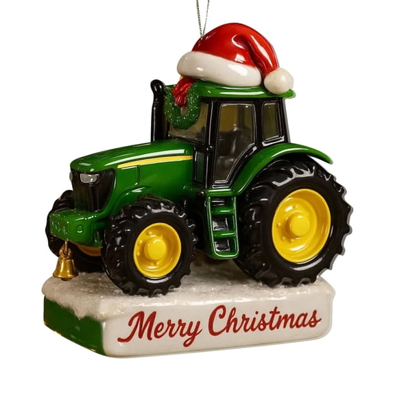 BinKFF Tractor 2D Flat Acrylic Ornament, Tractor Ornaments For Christmas Tree, Christmas Tree Ornament Holiday Keepsake Gifts for Boys, Grandpa Farmer, Baby, Toddler, Kid Tractor Gifts