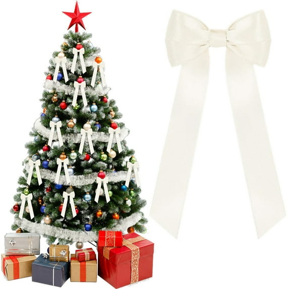 BinKFF Velvet Bows Christmas Bows Twist Tie Bows 12 PCS Premade Bows for Christmas Tree,Wreaths, Gift Basket, Spring Decor, Gift Wrapping, Swag, Wedding, Baby Shower Decoration