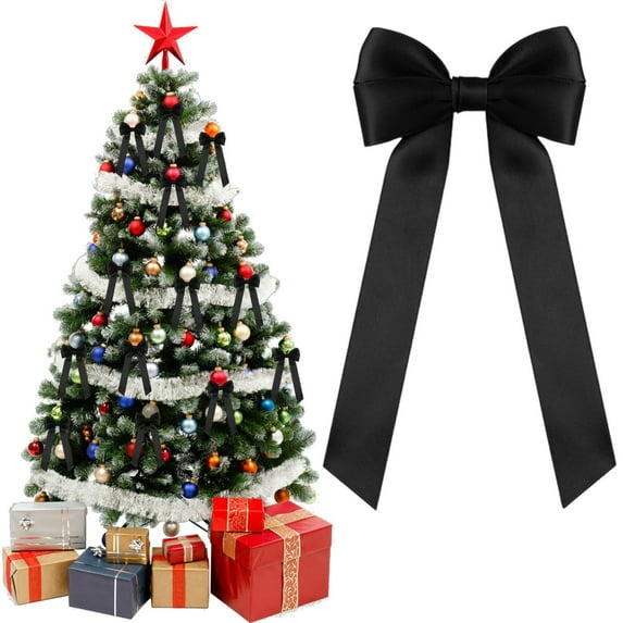 BinKFF Velvet Bows Christmas Bows Twist Tie Bows 12 PCS Premade Bows for Christmas Tree,Wreaths, Gift Basket, Spring Decor, Gift Wrapping, Swag, Wedding, Baby Shower Decoration