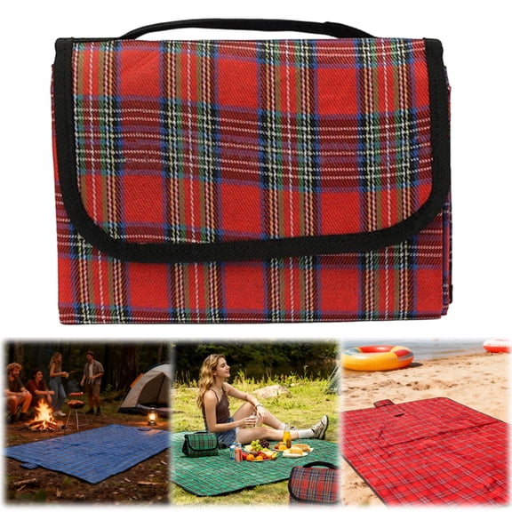 BinKFF Waterproof Picnic Blanket, Outdoor & Picnic Blanket Extra Large Proof Portable Beach Mat for Camping Hiking Festivals Portable Beach Camping Picnic Rug Blanket Crawled Mat