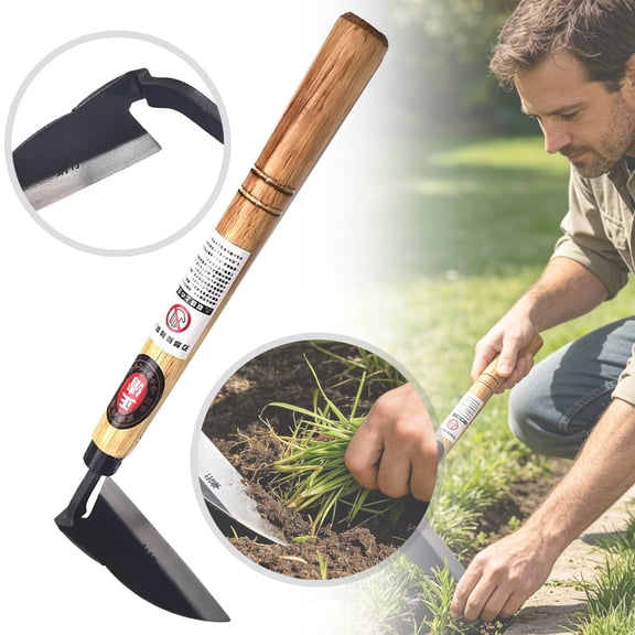 BinKFF Weeding Sickle Hoe, Gardening Tools, Weed Remover, Hand Weed Cutter, Twisted Scythe with High Carbon Steel Blade for Cutting Grass, Soil loosening, harvesting, Digging