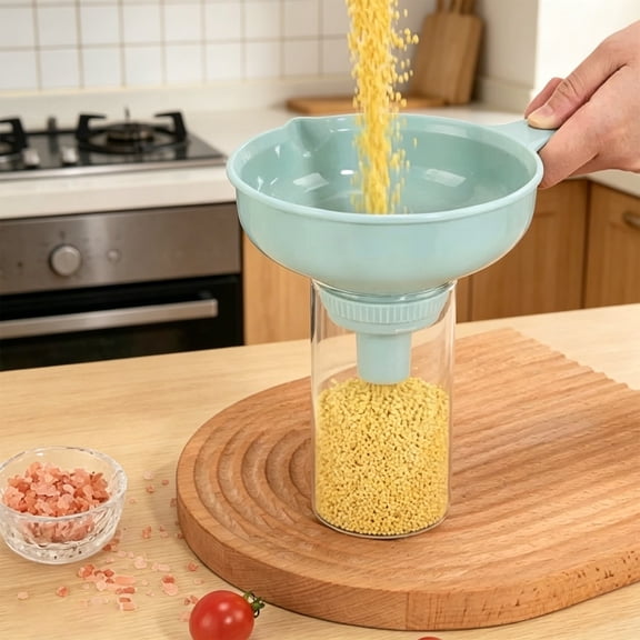 BinKFF Wide Mouth Versatile Funnel for Filling Bottles, Food Grade Plastic, Kitchen Essential Tools, Rotating Screw Design, Dishwasher Safe, Multifunctional Funnel for Bottling
