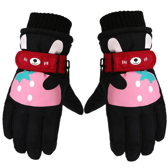 BinKFF Winter Gloves for Kids Waterproof Boys Girls Cute Snow Ski Gloves Toddler Snowboarding Gloves Windproof, Dinosaur Print Warm Cold Cotton Gloves
