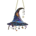 thumbnail image 1 of BinKFF Witch Hats for Halloween Porch Decor, Witch Acrylic Stained Glass Window Hanging Sun Catcher Decor Stained Panel Hangings Wall Halloween Decor, for Friends and Family, 1 of 9
