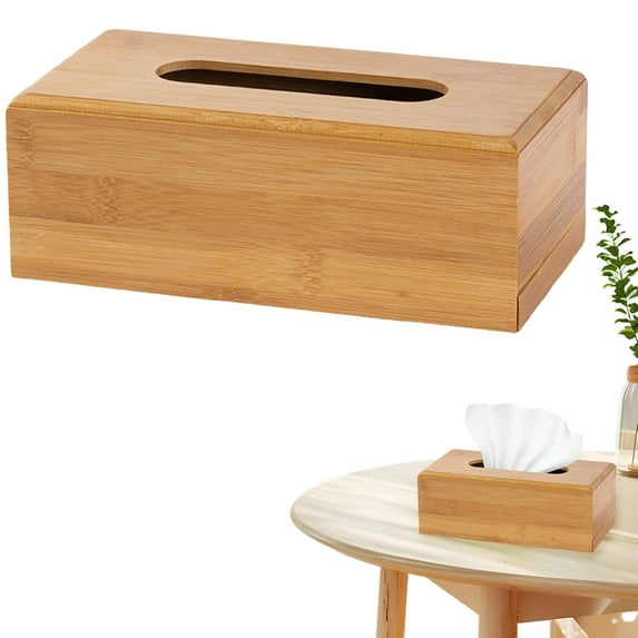 BinKFF Wood Tissue Box Cover, Square Wooden Tissue Holder for Bathroom, Living Room, Dining Table, Decorative Cube Facial Tissue Box Cover, 3 Sizes, Home Decoration Supplies