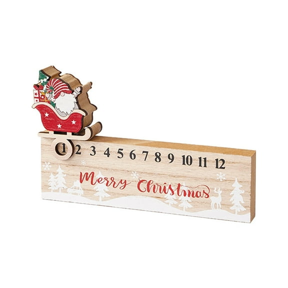 BinKFF Wooden Christmas Countdown Advent Calendar with Wood Blocks Day Until Christmas Wooden Countdown Tabletop Calendar Decorations Xmas Square Number Sign for Home Office Decor