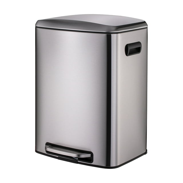 BinMax 13 Gallon Step Open Stainless Steel Trash Can Kitchen