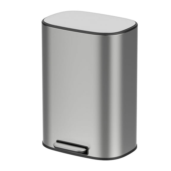 BinMax 3.17 Gallon Step on Stainless Steel Dustbin Pedal Bathroom Trash Can with Silent Close Lid