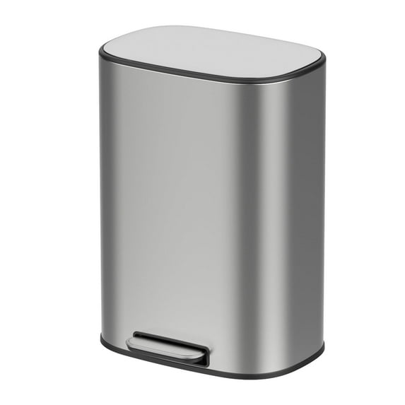 BinMax 3.17 Gallon Step on Stainless Steel Dustbin Pedal Bathroom Trash Can with Silent Close Lid