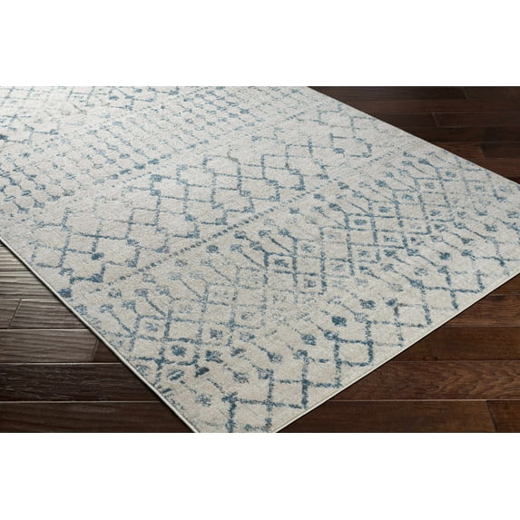 Binabalian Bohemian, Transitional Area Rug - Blue, Denim, Gray - 7'10" x 10'2"