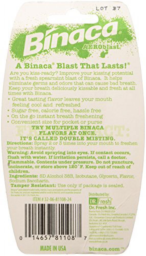 Binaca Aerosol Breath Spray SpearMint, 0.20 Oz, (Pack of 3), 3 Count