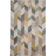 thumbnail image 1 of Binada Graphic Chevron Tufted Rug, Turquoise/Goldenrod, 5ft x 8ft Area Rug, 1 of 7