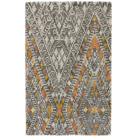 Binada Tribal Style Tufted Rug, Bright Orange/Black, 9ft-6in x 13ft-6in Area Rug