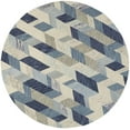 thumbnail image 1 of Binada Tufted Graphic Chevron Rug, Cobalt Blue/Ivory, 8ft x 8ft Round, 1 of 5