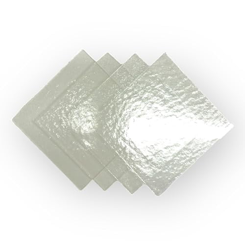 Binari Glass Studio 4 Inch Clear Fusible Glass Squares – COE 96, 4 Pack For Microwave Kilns & Crafts - View #2