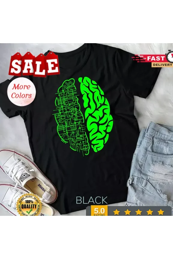 Binary Ai Computer Circuit Electric Game Lovers Gift & Brain T-Shirt S-5XL Birthday Gifts; For Men & Women