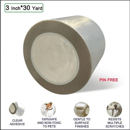 Binary Barn Cat Deterrent Transparent Double-Sided Cat Scratching Pad with 30 Yard Roll