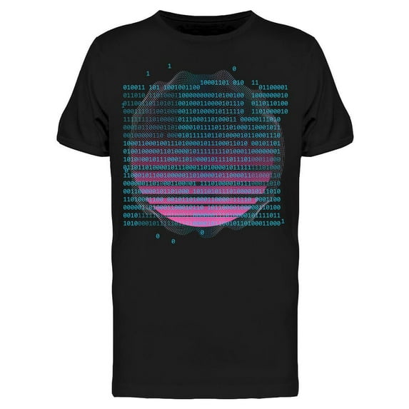Binary Code Design T-Shirt Men -Image by Shutterstock, Male Medium