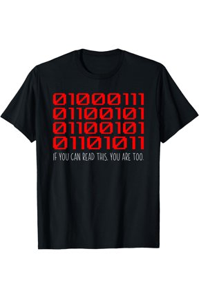 Binary Code Funny Computer Coding Programming Geek Novelty T-Shirt, Unisex T-Shirt