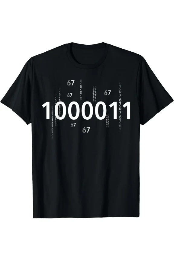 Binary Code Number 67 Computer Science Geek Programmer Humor Graphic Men's Women's T-Shirt Retro Tech Enthusiast Cotton Tee Apparel
