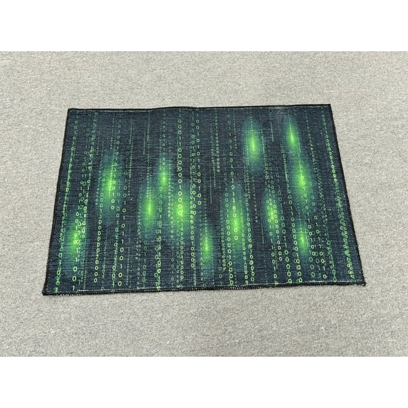 Binary Code Rugs, Computer Science Rugs, Black and Green Rug, Matrix Code Rug, Software Rug, Modern Rugs, Soft Carpet, Cool Rug, Hallway Rug, 5.2'x7.5' - 160x230 cm