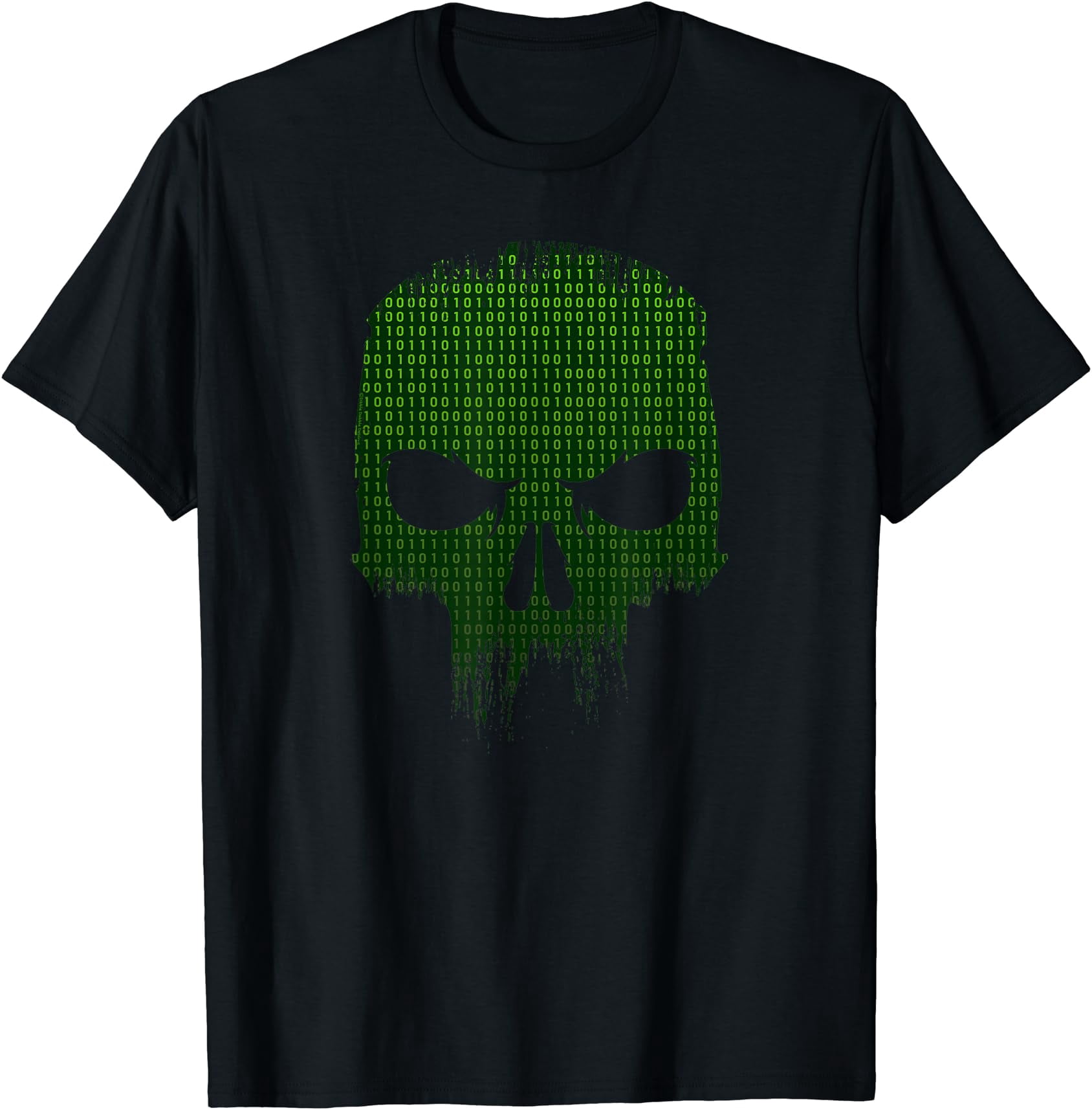 Binary Code Skull Computer Programmer Developer Tech Geek T-Shirt ...